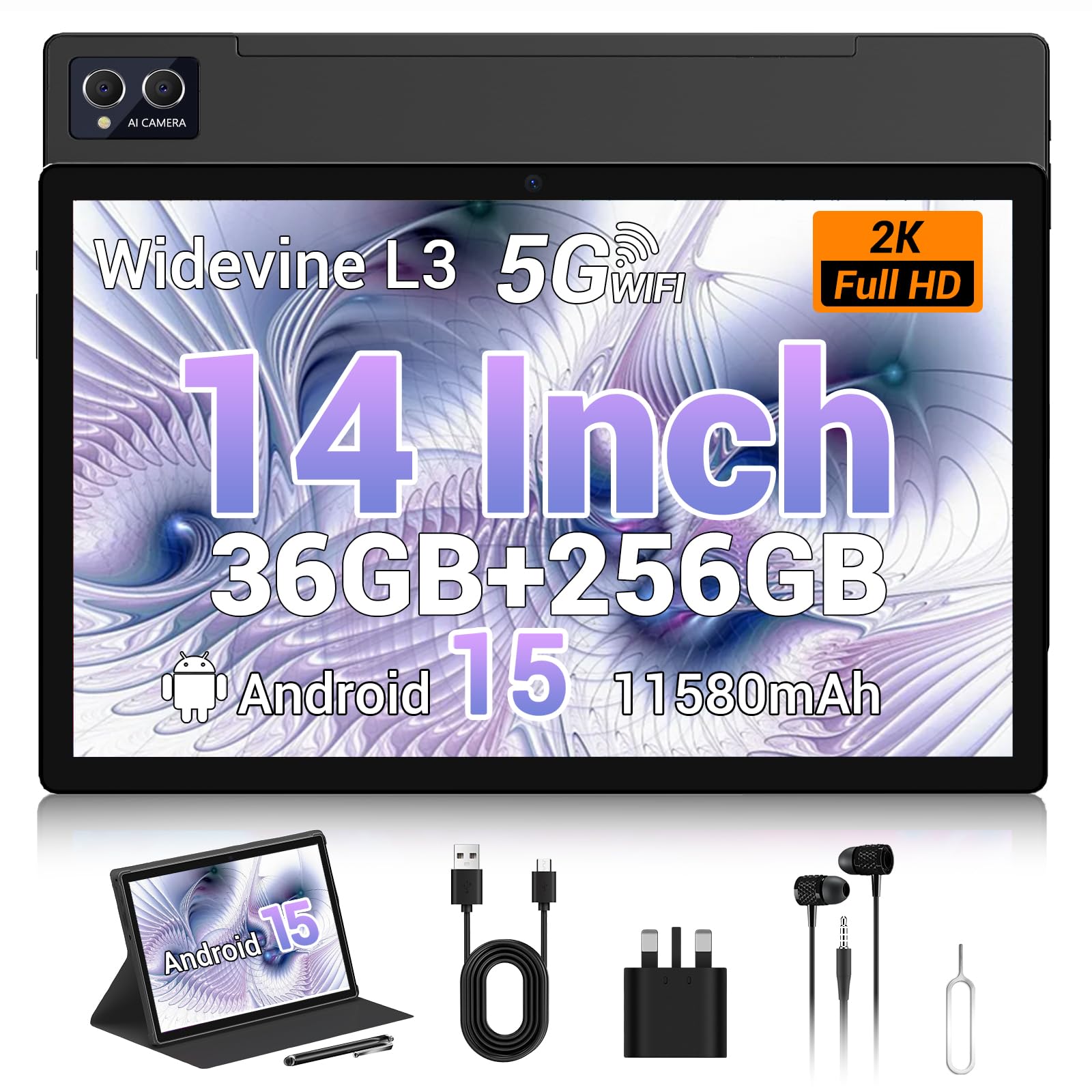 Amazon.com : ROSYVIBE 2025 14 Inch Android 15 Tablet with Stylus